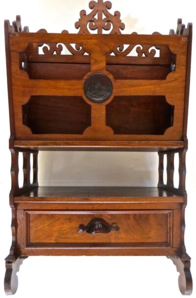 Magazine Rack Walnut. Circa 1876 Centennial Exhibition