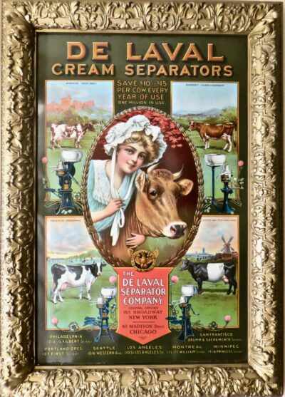 "De Laval" Tin Advertising Sign. American, Circa 1905. Near Mint
