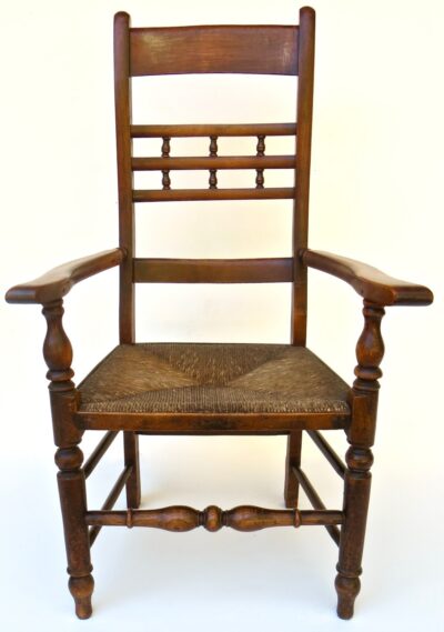 Mid 19thC. Rush Seated Ladder Back Chair. English, Circa 1850