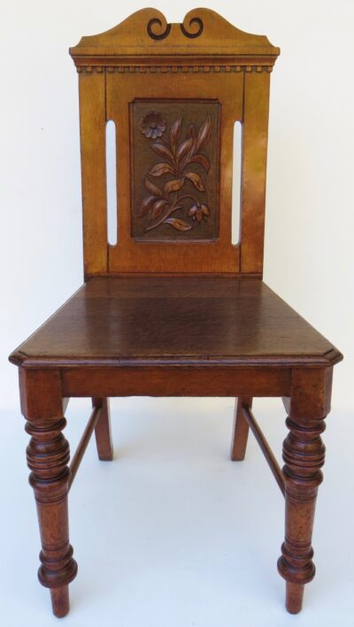 Unique English Oak Side Chair, Circa 1885