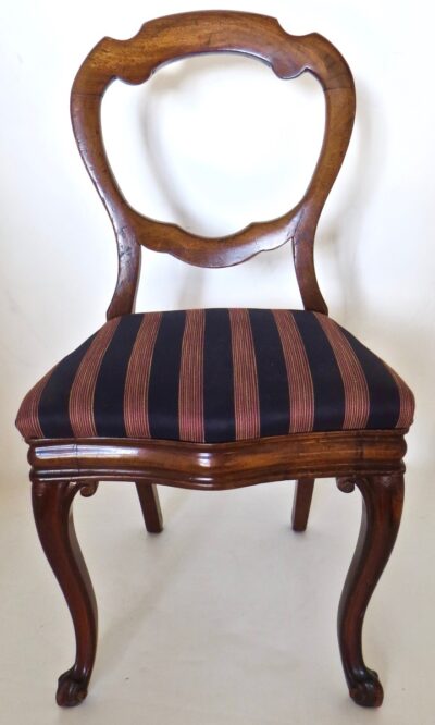 Traditional Victorian Balloon Back Side Chair. English, Circa 1850