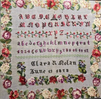 American Child's Sampler, Circa 1887 by "Clara R. Nolan"