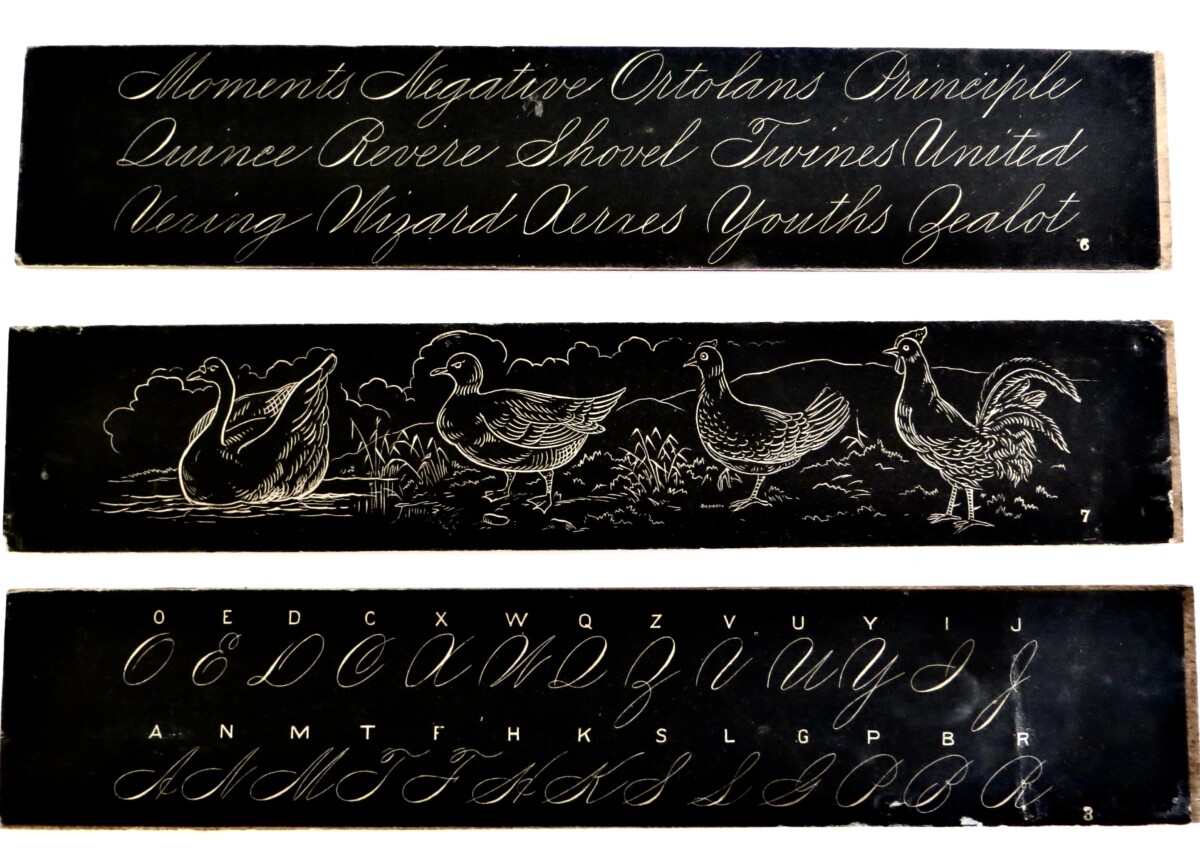 Child's Learning Desk Chalk Board, With Accessories; "Writing School Slate Desk", Circa 1875 - Image 11
