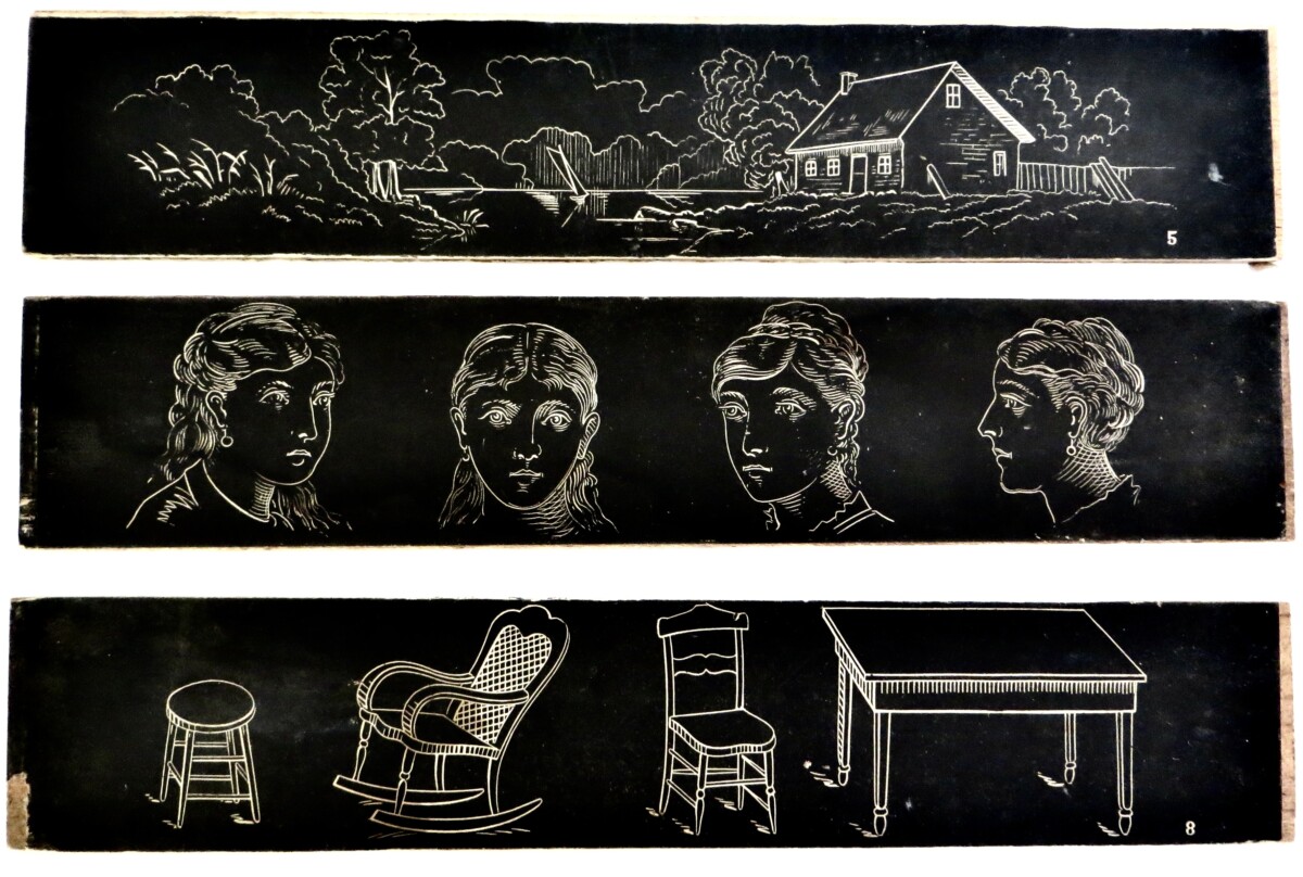 Child's Learning Desk Chalk Board, With Accessories; "Writing School Slate Desk", Circa 1875 - Image 12