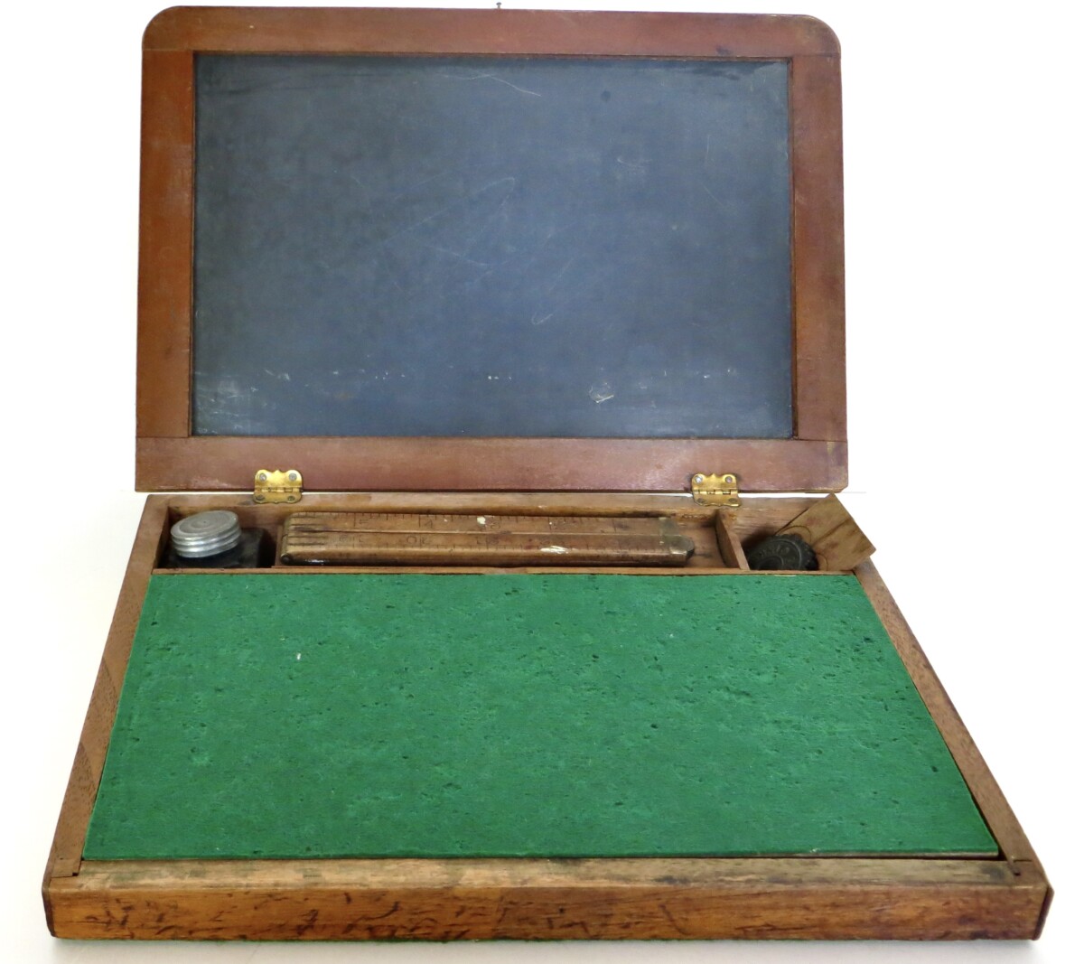 Child's Learning Desk Chalk Board, With Accessories; "Writing School Slate Desk", Circa 1875 - Image 14