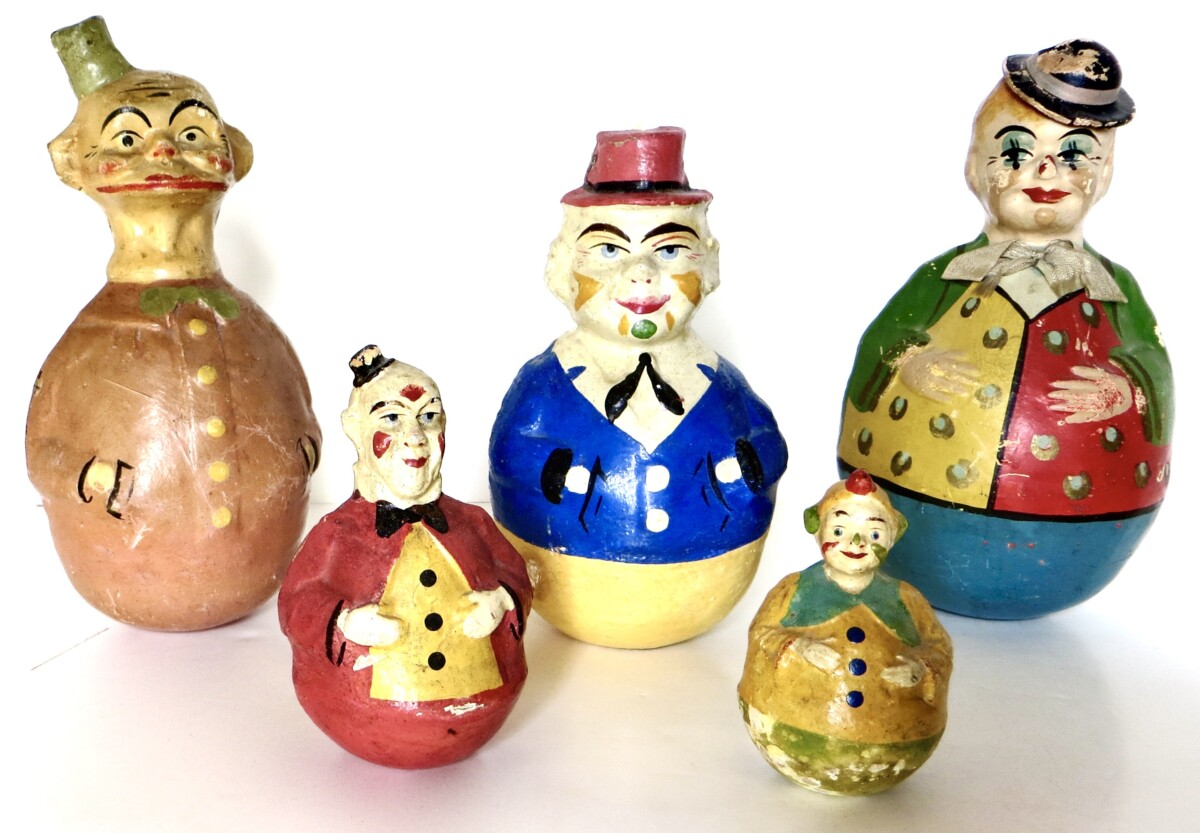 (5) Vintage Early 1900's "Rolly Dolly's" (Roly Poly's) American