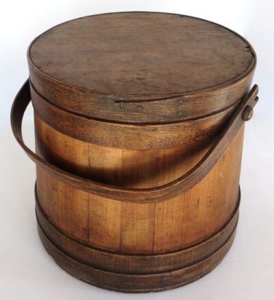 Late 19th C Authentic Shaker Wood Bucket. Pennsylvania, Circa 1885. All Original