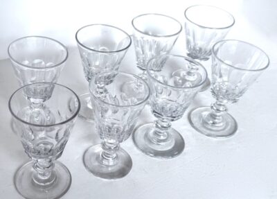 Set of (8) Saint-Louis Crystal Fine Quality Port/Sherry Glasses. French Ca. 1890