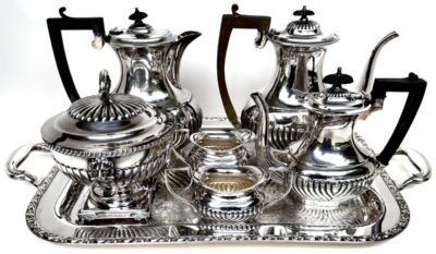 Victorian Classic Fine Quality Silver Plated (7) Piece Tea Service England Circa 1890