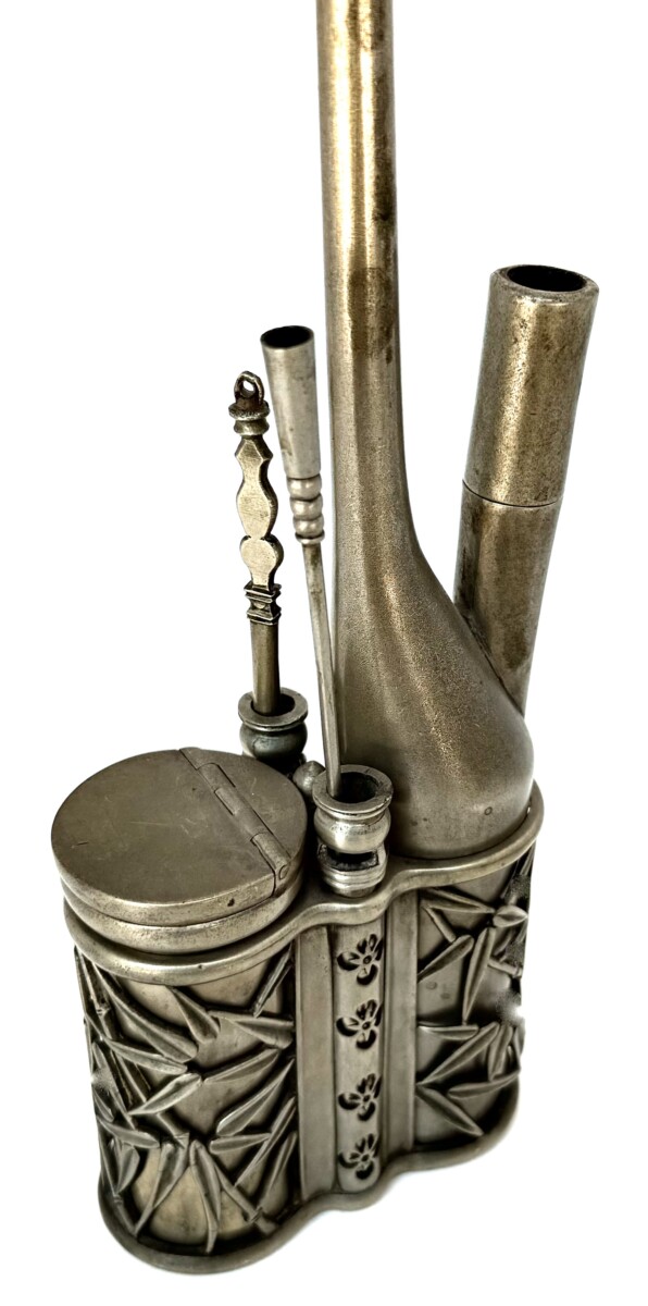 Fine Quality Late 19th Century Antique Chinese Qing Dynasty Paktong Water Pipe by (Hankou Rui Cheng) Marked - Image 3